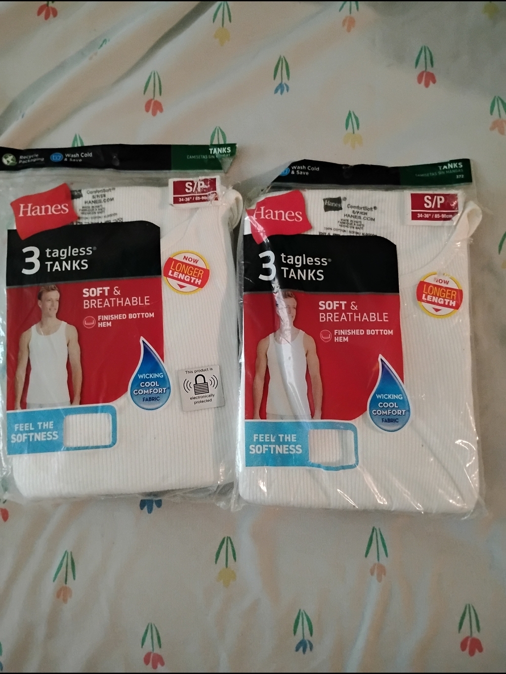 Hanes White Tagless Tank Tops 3-Pack